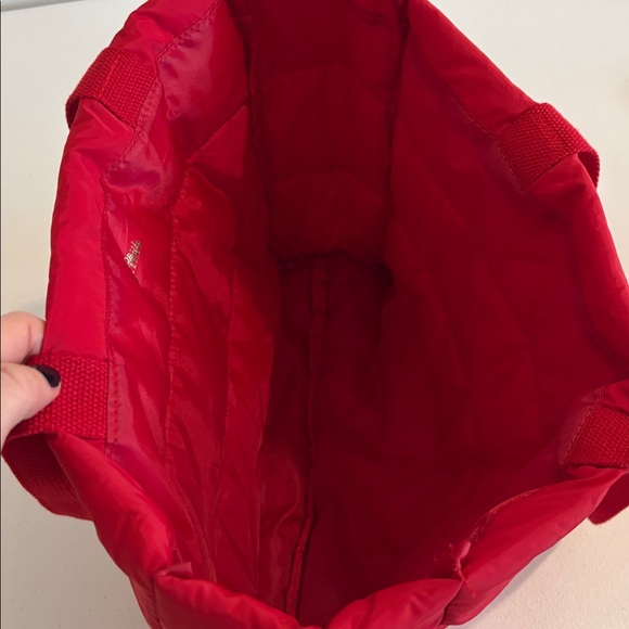 Jean Paul GAULTIER nylon puffer tote bag satchel with woven straps red - Picture 8 of 13